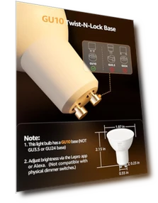 AI GU10 Smart Bulb - RGBCW Dimmable Color Changing LED Bulbs — LED, Lepro