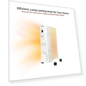 Electric Oil-Filled Radiant Radiator Space Heater — Portable Heating Solutions, Comfort Zone