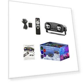 Double Magic Ball Laser Light LED Water Ripple RGB Rotating Stage Lamp — Lighting Accessories