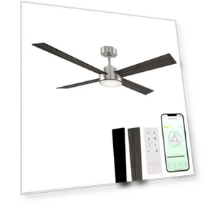 Smart 4-Blade Ceiling Fan with LED Light Kit — Ceiling Fan Lighting Solutions, East Grove Home