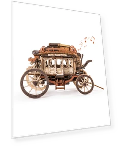 3D Wooden Puzzle Mechanical Moving Model Music Box — Educational, Robotime