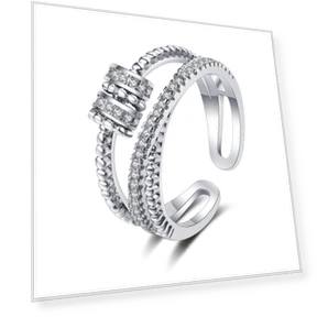 Smart Silver Ring with Rotating Diamond — Smart Rings, Polaris star