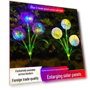 Solar-powered garden light with three heads — Outdoor Post Lighting, AI Supermarket