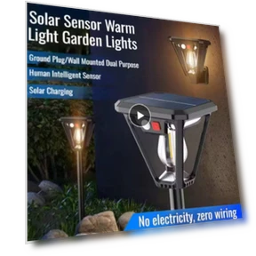 Courtyard Wall Lamp with Motion Sensor — Outdoor Security & Flood Lighting, guangbaokejki