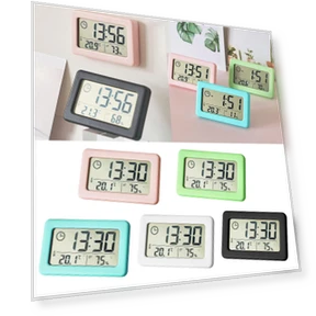 Electronic Clock with Large LCD Display and Temperature Humidity Meter — Home Climate Control, Cyprinoid
