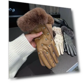 Winter Gloves with Touchscreen and Rabbit Fur — Gloves, Super Case