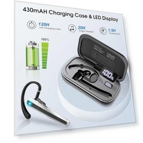 Wireless Earpiece with Dual ENC Noise Canceling Mic — Headsets, SKIUDCT