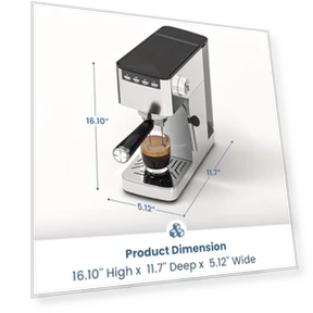 9 Bar Espresso Machine with Steam Frother — Coffee & Espresso Combos, COWSAR