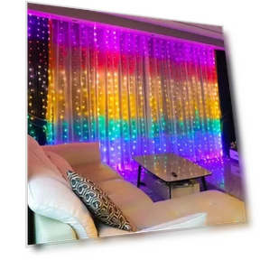 Smart Curtain with Bluetooth App and RGB LED String Lights — String Lights, For Season
