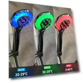 3 Colors LED Faucet Temperature Sensor Luminous Shower Sprayer — Fixed, Khjkllo59vn