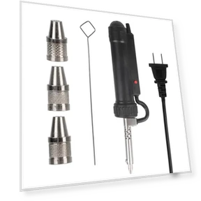 Automatic Solder Suction Pump with 3 Nozzles — Soldering Tools, SAMURAI STYLE