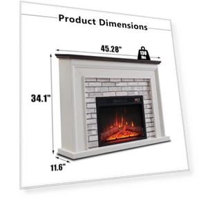 Flip Top Electric Fireplace with Mantel — Entertainment Furniture, Aitjunz