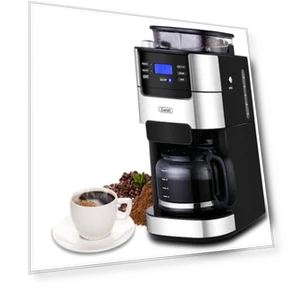 10-Cup Coffee Maker with Built-in Burr Grinder — Electric Blade Coffee Grinders, Gevi