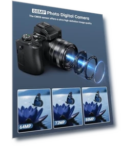 8K Digital Camera for Photography — Camcorder, XNSIAKXA