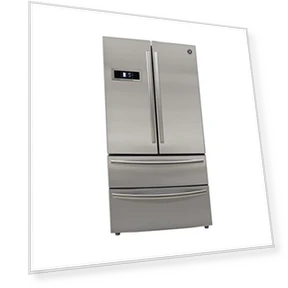 French Door Refrigerator with Ice Maker and Dual Drawer Bottom Freezer — Mini Fridges, BRAMA