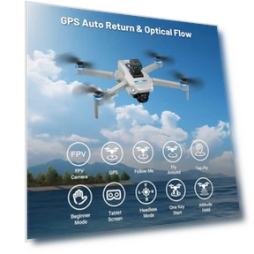 4K GPS Drone with LCD Screen — Drones, CANKETEC