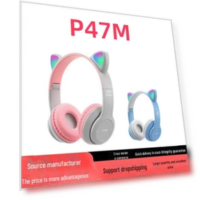 Cat Ear Gaming Bluetooth Headset with Colorful Lights — Headsets, AI Supermarket