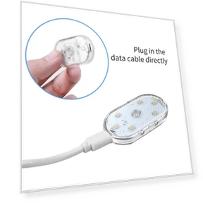 2Pcs 5V 6LED Car Interior Dome Light Finger Touch Sensor Reading Lamp USB Charge — Light Kit, Skyfree