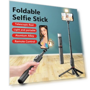 Wireless Selfie Tripod with Bluetooth Remote — Selfie Sticks, Rainbow Rain