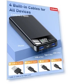 Portable Charger 35000mAh Power Bank — Chargers, SABANI