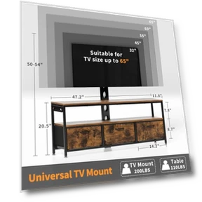 TV Stand with Mount and Power Outlet — Stands, JUSTOGO