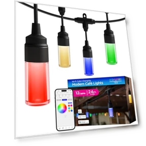 Vibe Modern Cafe Lights — String Lights, Enbrighten