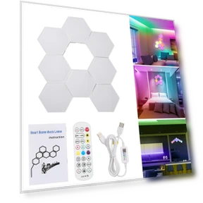 8PCS BT Connected RGB Hexagonal Ambient Light — Desk & Table Lighting, Neoglint
