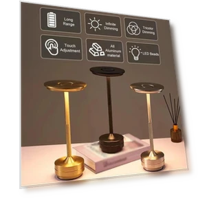 Rechargeable LED Desk Lamp with Touch Sensor — Study & Desk Lighting, Elegant Living House