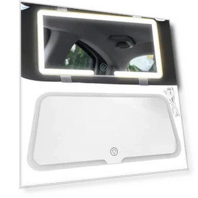 Touch Control Sun Visor Makeup Mirror — Interior Mirrors, Rustic Elegance House
