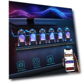Digital Tube Clock with Bluetooth/WiFi APP Control — Alarms & Clocks, Rybakov Home Lighting