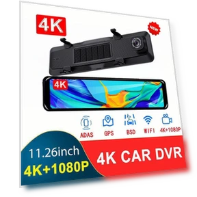 Full Screen 4K 12 Rear View Mirror with Dual Recording Dash Cam — Rearview Safety Systems, AI Supermarket