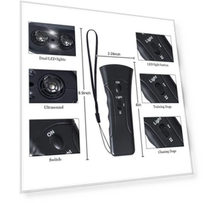 Dual Sensor Ultrasound LED Light Laser Dog Deterrent Device — Sonic Deterrents, CosyHome