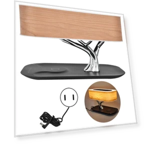 Bedside Lamp with Wireless Charging and Audio — Nightstands, KONNWEI