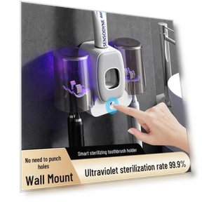 Smart Wall-Mounted Toothbrush and Cup Holder with Sterilizer — Cup Holders, ElectroCN