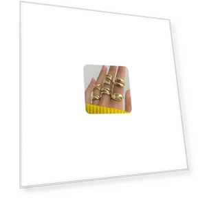 Chunky Gold Rings Set — Stacking, YEEZII