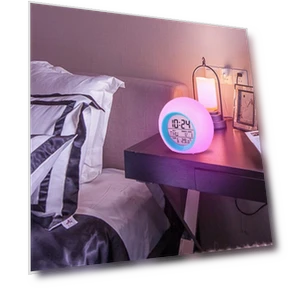 Creative 7 Color Round LED Digital Alarm Clock with Touch Control — Clocks, Daily necessities-V