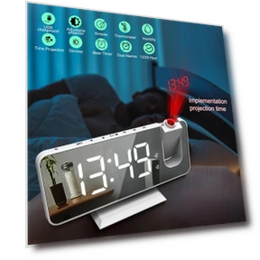 LED Digital Smart Alarm Clock with FM Radio and Time Projection — Alarm, Daily necessities-V