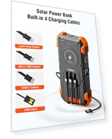 Solar Charger Power Bank — Chargers