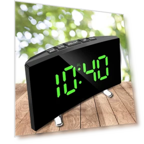 Electronic Alarm Clock with Curved Screen — Clocks, TOP-MALL-001