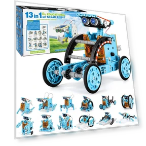 Enhanced 13-in-1 Solar and Battery Powered DIY Robot Kit — Solar Power, Super Go