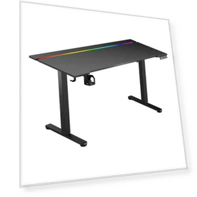 Height Adjustable Electric Desk with RGB LED Light Strip — Office, ACGAM