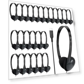 USB C Wired Headphones Bulk Pack for Classroom — In-Ear Headphones, CNSZSLZ