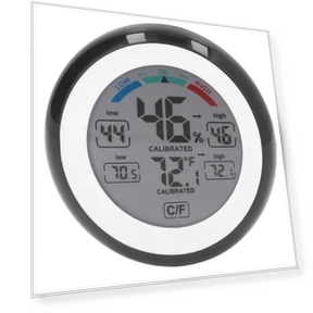Round Touchscreen Wireless Electronic Temperature Humidity Meter — Home Climate Control, 3CZY