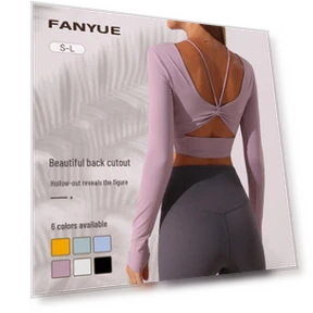 Women's Autumn Long Sleeve Yoga Top with Built-In Bra — Sports Bras, BigSopping