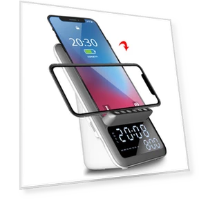 Digital Alarm Clock with Wireless Charger and Bluetooth Speaker — Alarm, Darling Child Boutique