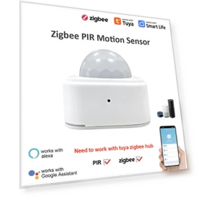 Mini PIR Motion Detector with Lux Light Sensor — Smart Home Security, Tuya