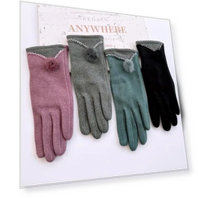 Winter Gloves with Touchscreen and Fur Pompom — Cold Weather Gloves, StrideBox