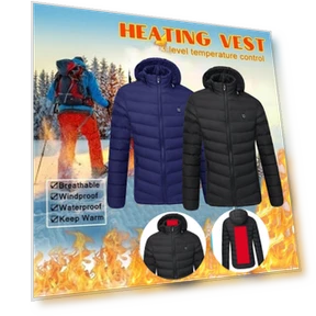 Winter Smart USB-Padded Cotton Jacket with Electric Heating — Fleece, mianduijifengba