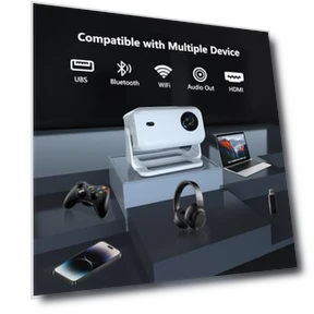 4K Smart Projector with WiFi and Bluetooth — Home Theater Projectors, NRKDUBQ