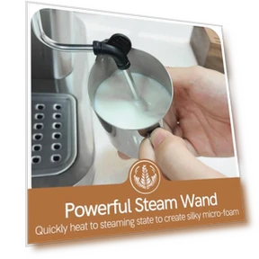 Espresso Coffee Machine with Milk Frother & Temp Display — Coffee & Espresso Combos, ChefAidPower